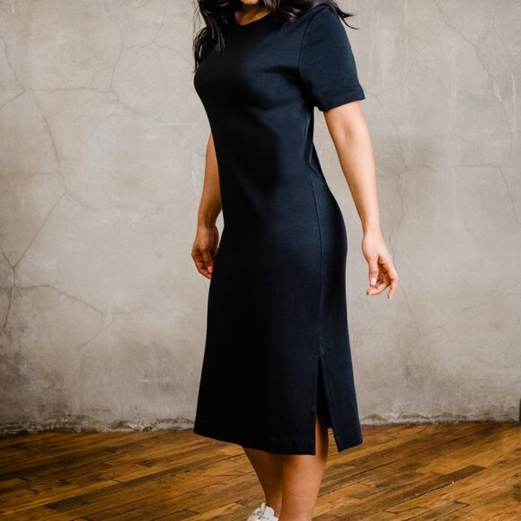 Able Dresses & Skirts - Able Maria Boxy Midi Dress Womens XL Black Cotton Closet Staple Travel